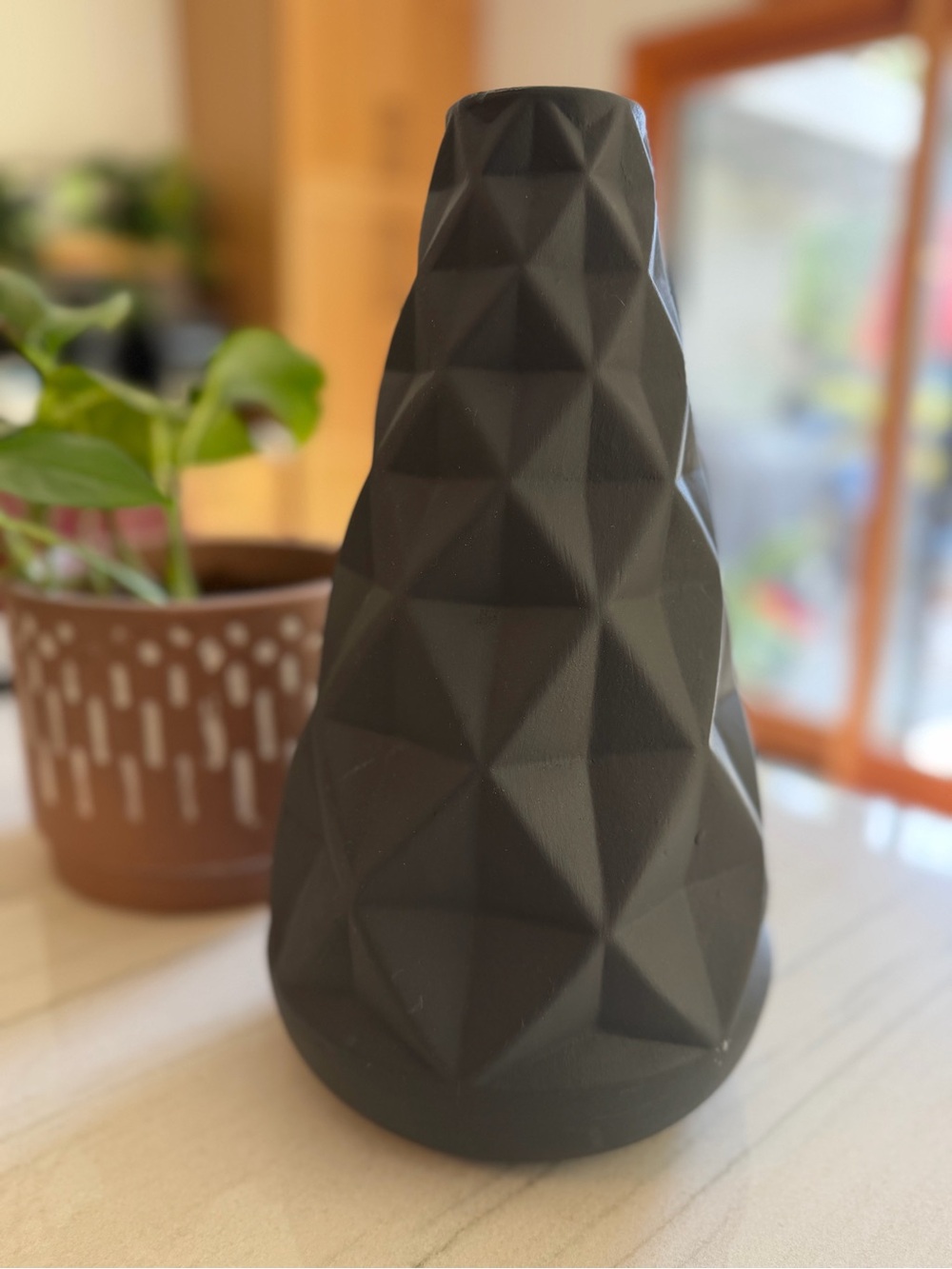 CB2 Matte Black Sculptural Ceramic Vase